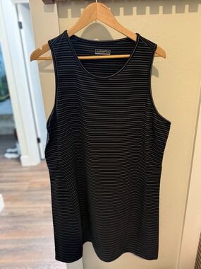 Hi-Tec Black with Thin Gray Stripes Sleeveless dress